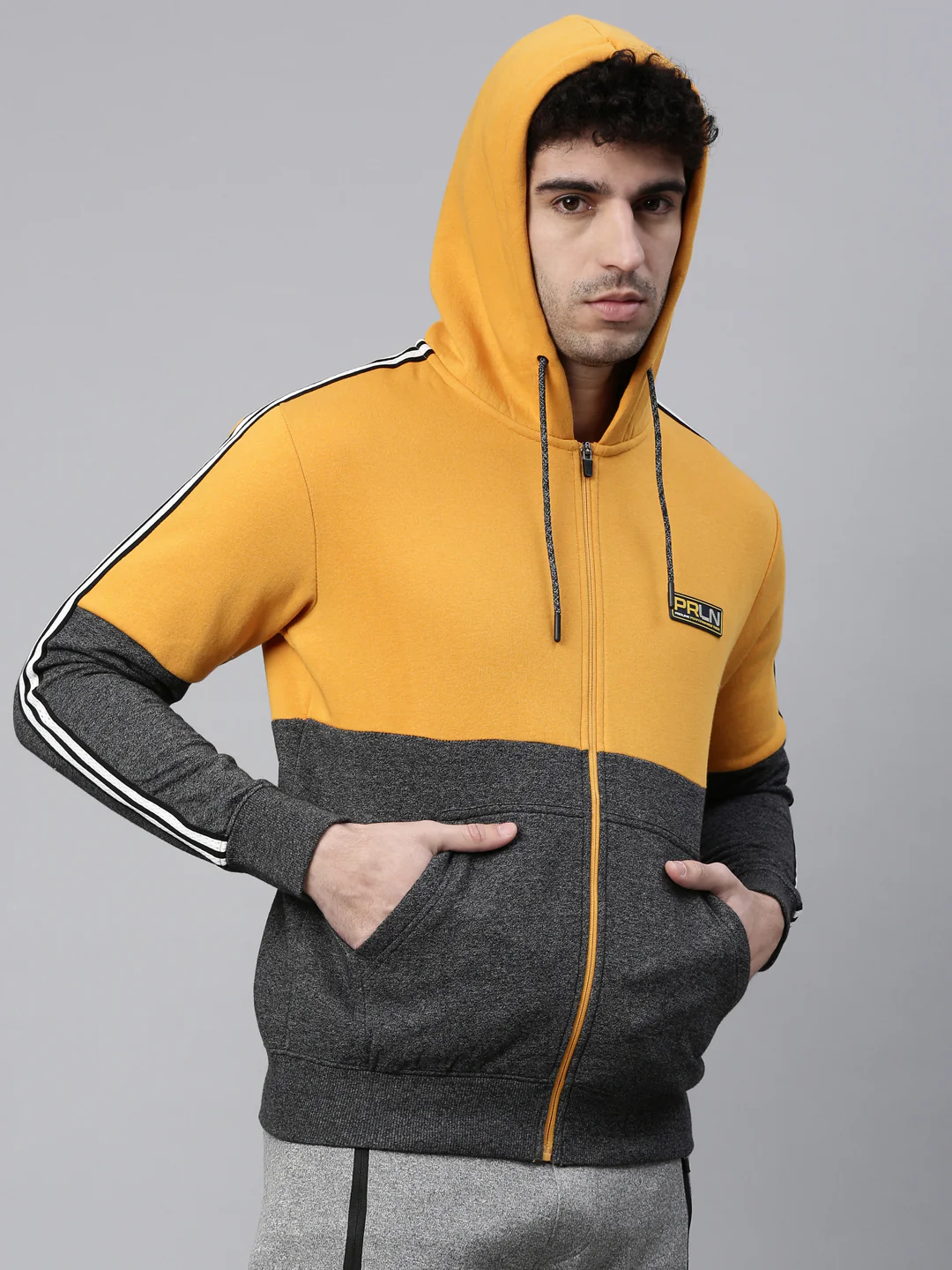 Men's Yellow Front Open Sweatshirt - Image 4