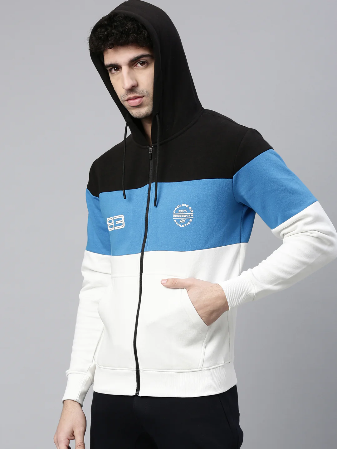 Men's Off White Front Open Sweatshirt - Image 3